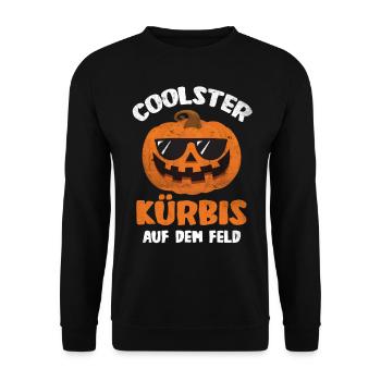 Halloween Coolster Kürbis Verkleidung - Unisex Pullover - Schwarz - Vorne - Alina (178cm) & Michal (187cm)