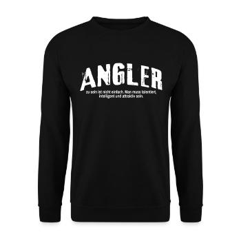Angler Humor Angeln Angelrute Lustiges Fischer - Unisex Pullover - Schwarz - Vorne - Alina (178cm) & Michal (187cm)