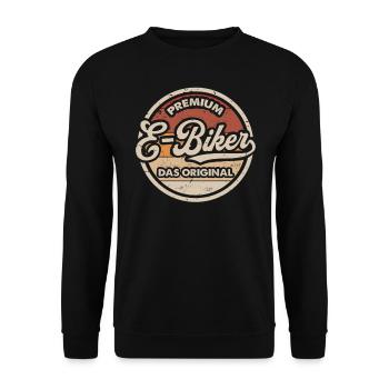 E-Bike Original Elektrofahrrad Vintage E-Biker - Unisex Pullover - Schwarz - Vorne - Alina (178cm) & Michal (187cm)