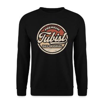 Tubist Original Tuba Tubaspieler - Unisex Pullover - Schwarz - Vorne - Alina (178cm) & Michal (187cm)
