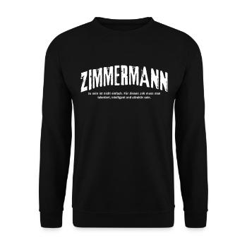 Zimmermann zu sein ist nicht einfach Lustiges - Unisex Pullover - Schwarz - Vorne - Alina (178cm) & Michal (187cm)