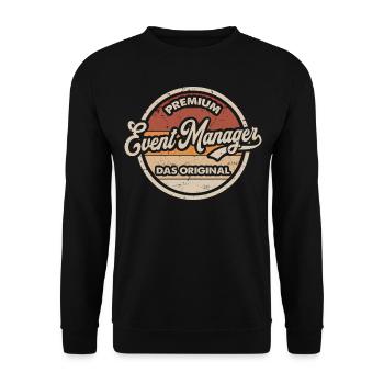 Event Manager Original Eventmanager - Unisex Pullover - Schwarz - Vorne - Alina (178cm) & Michal (187cm)