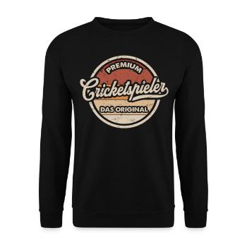 Cricket Original Cricketspieler - Unisex Pullover - Schwarz - Vorne - Alina (178cm) & Michal (187cm)