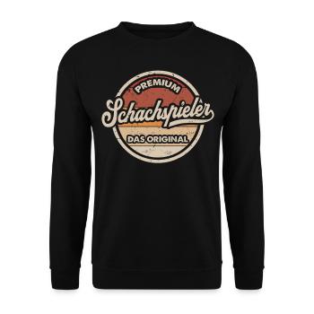 Schach Original Schachmeister Lustiges Schachspiel - Unisex Pullover - Schwarz - Vorne - Alina (178cm) & Michal (187cm)