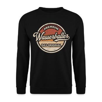 Wasserball Original Wasserballspieler - Unisex Pullover - Schwarz - Vorne - Alina (178cm) & Michal (187cm)