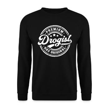 Drogist Original Lustiges Drogisten - Unisex Pullover - Schwarz - Vorne - Alina (178cm) & Michal (187cm)