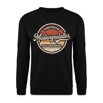 Mediengestalter Original Mediengestaltung - Unisex Pullover - Schwarz - Vorne - Alina (178cm) & Michal (187cm)
