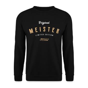 Meister Original Handwerker Lustiges Meister - Unisex Pullover - Schwarz - Vorne - Alina (178cm) & Michal (187cm)
