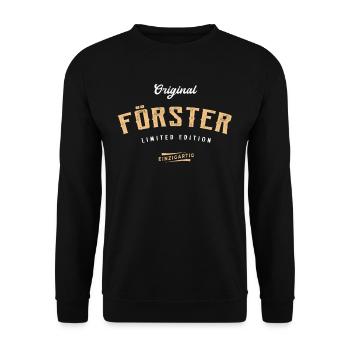 Förster Limited Edition Forstwirt - Unisex Pullover - Schwarz - Vorne - Alina (178cm) & Michal (187cm)