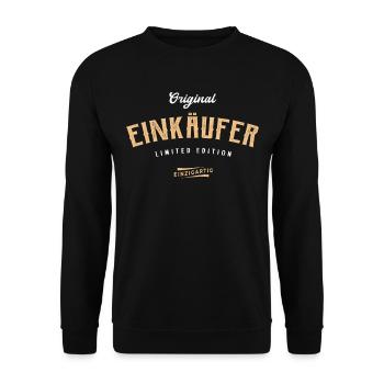Einkäufer Limited Edition Einkauf - Unisex Pullover - Schwarz - Vorne - Alina (178cm) & Michal (187cm)