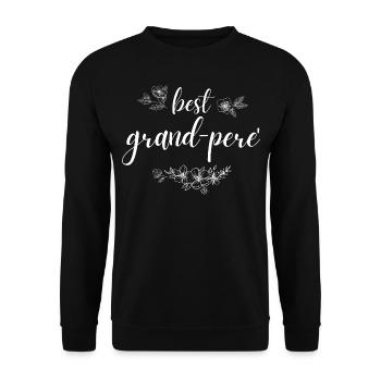 Grand-pere. Grand-Pere Geschenk - Unisex Pullover - Schwarz - Vorne - Alina (178cm) & Michal (187cm)