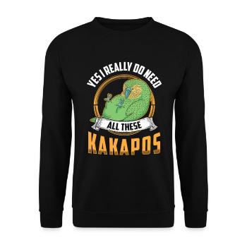 Kakapo need all this New Zealand parrot - Unisex Sweatshirt - black - Front - Alina (178cm) & Michal (187cm)