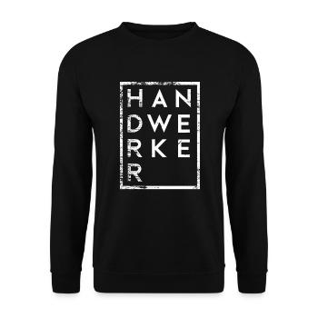 Handwerker Minimalismus Handwerk - Unisex Pullover - Schwarz - Vorne - Alina (178cm) & Michal (187cm)