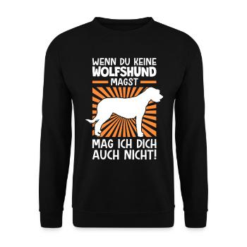 Irischer Wolfshund nicht mögen Irish Wolfhound - Unisex Pullover - Schwarz - Vorne - Alina (178cm) & Michal (187cm)
