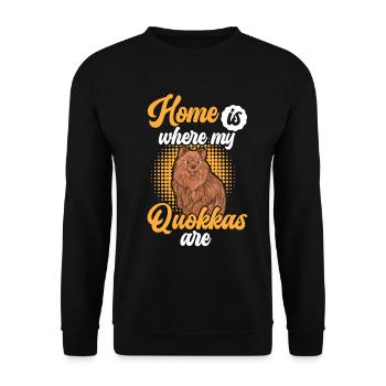 Quokka est ma maison Mars Australie - Sweat-shirt Unisexe - noir - Devant - Alina (178cm) & Michal (187cm)
