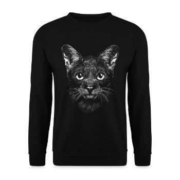 Cat Cat Owner - Unisex Sweatshirt - black - Front - Alina (178cm) & Michal (187cm)