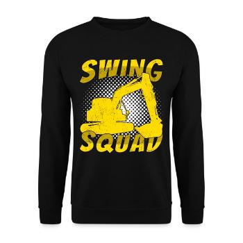 Baggerfahrer Swing Squad - Unisex Pullover - Schwarz - Vorne - Alina (178cm) & Michal (187cm)