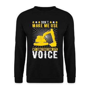 Baggerfahrer Construction Site Voice - Unisex Pullover - Schwarz - Vorne - Alina (178cm) & Michal (187cm)