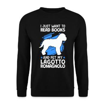 Read and Lagotto Romagnolo pet truffle dog - Unisex Sweatshirt - black - Front - Alina (178cm) & Michal (187cm)