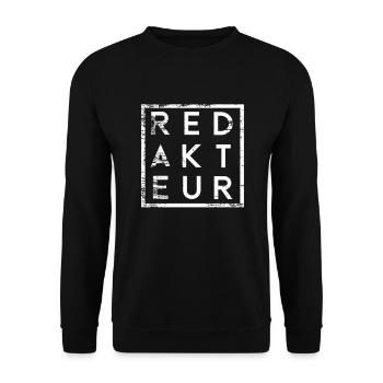 Redakteur Minimalismus - Unisex Pullover - Schwarz - Vorne - Alina (178cm) & Michal (187cm)