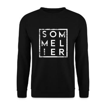 Sommelier Minimalismus - Unisex Pullover - Schwarz - Vorne - Alina (178cm) & Michal (187cm)