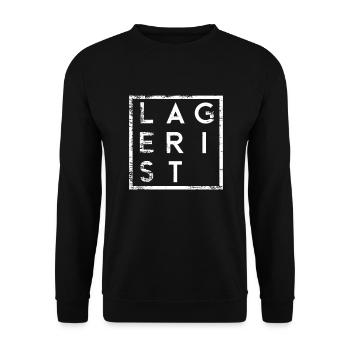 Lagerist Minimalismus - Unisex Pullover - Schwarz - Vorne - Alina (178cm) & Michal (187cm)