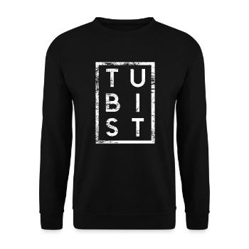 Tubist Minimalismus Tuba Tubaspieler - Unisex Pullover - Schwarz - Vorne - Alina (178cm) & Michal (187cm)