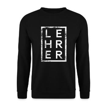 Lehrer Minimalismus - Unisex Pullover - Schwarz - Vorne - Alina (178cm) & Michal (187cm)