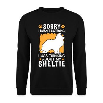 I thought of my Shetland Sheepdog - Unisex Sweatshirt - black - Front - Alina (178cm) & Michal (187cm)