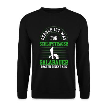 Galabauer rasten aus Gartenbau Galabau - Unisex Pullover - Schwarz - Vorne - Alina (178cm) & Michal (187cm)