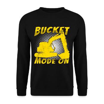Excavator Driver Bucket Mode On - Unisex Sweatshirt - black - Front - Alina (178cm) & Michal (187cm)