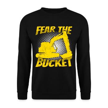 Excavator driver Fear The Bucket - Unisex Sweatshirt - black - Front - Alina (178cm) & Michal (187cm)