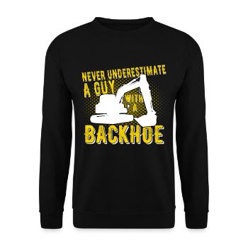 Excavator driver A Guy With A Backhoe - Unisex Sweatshirt - black - Front - Alina (178cm) & Michal (187cm)