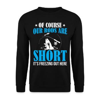 Pêche blanche - Bien sûr nos cannes sont courtes c’est fr - Sweat-shirt Unisexe - noir - Devant - Alina (178cm) & Michal (187cm)