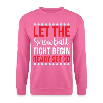 Bataille de boules de neige - Que la bataille de boules de neige commence à lire - Sweat-shirt Unisexe - rose - Devant