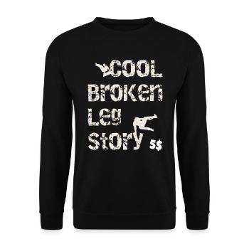 Cool broken leg story Lustiges Parkour Sport - Unisex Pullover - Schwarz - Vorne - Alina (178cm) & Michal (187cm)