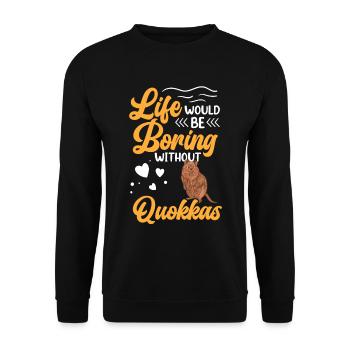 Ennuyeux sans marsupial Quokka Australie - Sweat-shirt Unisexe - noir - Devant - Alina (178cm) & Michal (187cm)