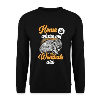 Wombat is my home Marsupial Wombat - Unisex Sweatshirt - black - Front - Alina (178cm) & Michal (187cm)