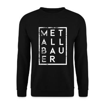 Metallbauer Minimalismus Metallbau - Unisex Pullover - Schwarz - Vorne - Alina (178cm) & Michal (187cm)