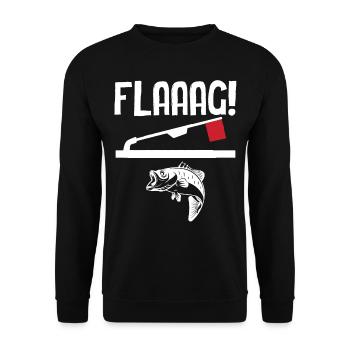 Ice Fishing - Flaaag! - Unisex Sweatshirt - black - Front - Alina (178cm) & Michal (187cm)