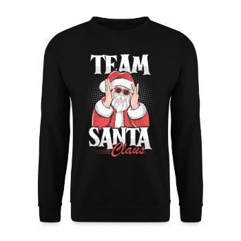 Merry Santa Claus Costume Merry Christmas - Unisex Sweatshirt - black - Front - Alina (178cm) & Michal (187cm)