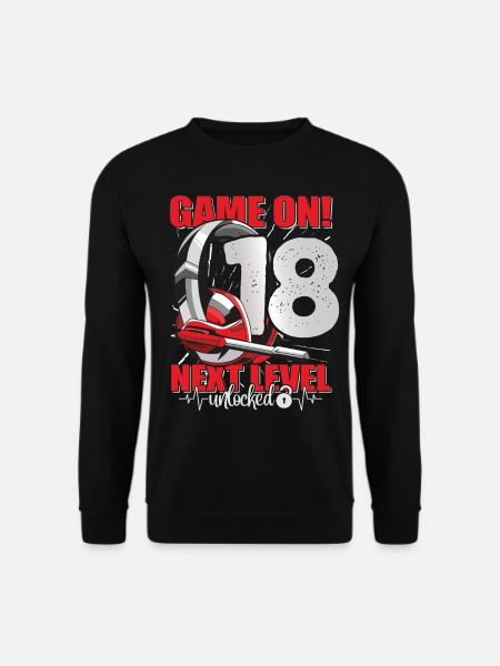 Next Level unlocked 18. Geburtstag Herren Gaming - Unisex Pullover - Schwarz