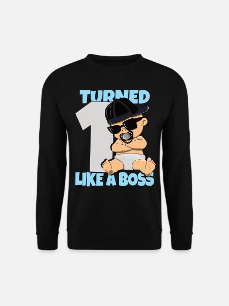 Baby Geburtstag Junge Mädchen 1 Jahr Like a Boss - Unisex Pullover - Schwarz