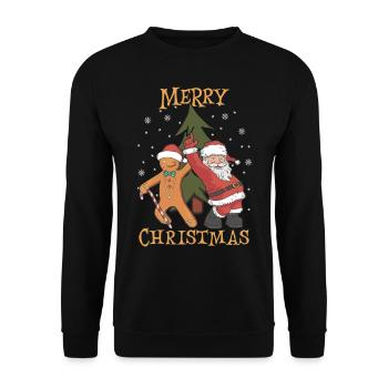 Joyeux Père Noël Costume Joyeux Noël - Sweat-shirt Unisexe - noir - Devant - Alina (178cm) & Michal (187cm)