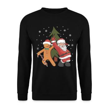 Joyeux Père Noël Costume Joyeux Noël - Sweat-shirt Unisexe - noir - Devant - Alina (178cm) & Michal (187cm)