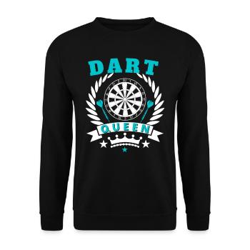 Retro Dart Motifs & Vintage Dartboard 180 Dart - Unisex Sweatshirt - black - Front - Alina (178cm) & Michal (187cm)