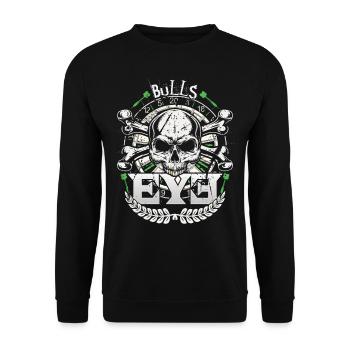 Retro Dart Motifs & Vintage Dartboard 180 Dart - Unisex Sweatshirt - black - Front - Alina (178cm) & Michal (187cm)