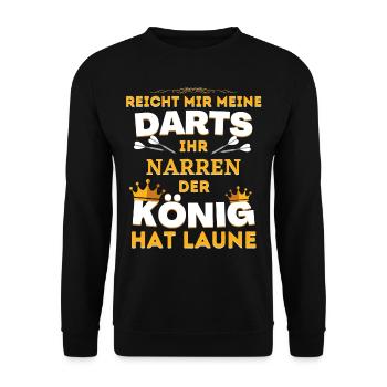 Retro Dartmotive & vintage Dartscheibe 180 Dart - Unisex Pullover - Schwarz - Vorne - Alina (178cm) & Michal (187cm)