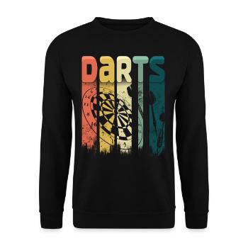 Retro Dart Motifs & Vintage Dartboard 180 Dart - Unisex Sweatshirt - black - Front - Alina (178cm) & Michal (187cm)
