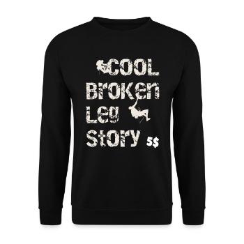 Cool broken leg story Funny mountain climbing - Unisex Sweatshirt - black - Front - Alina (178cm) & Michal (187cm)